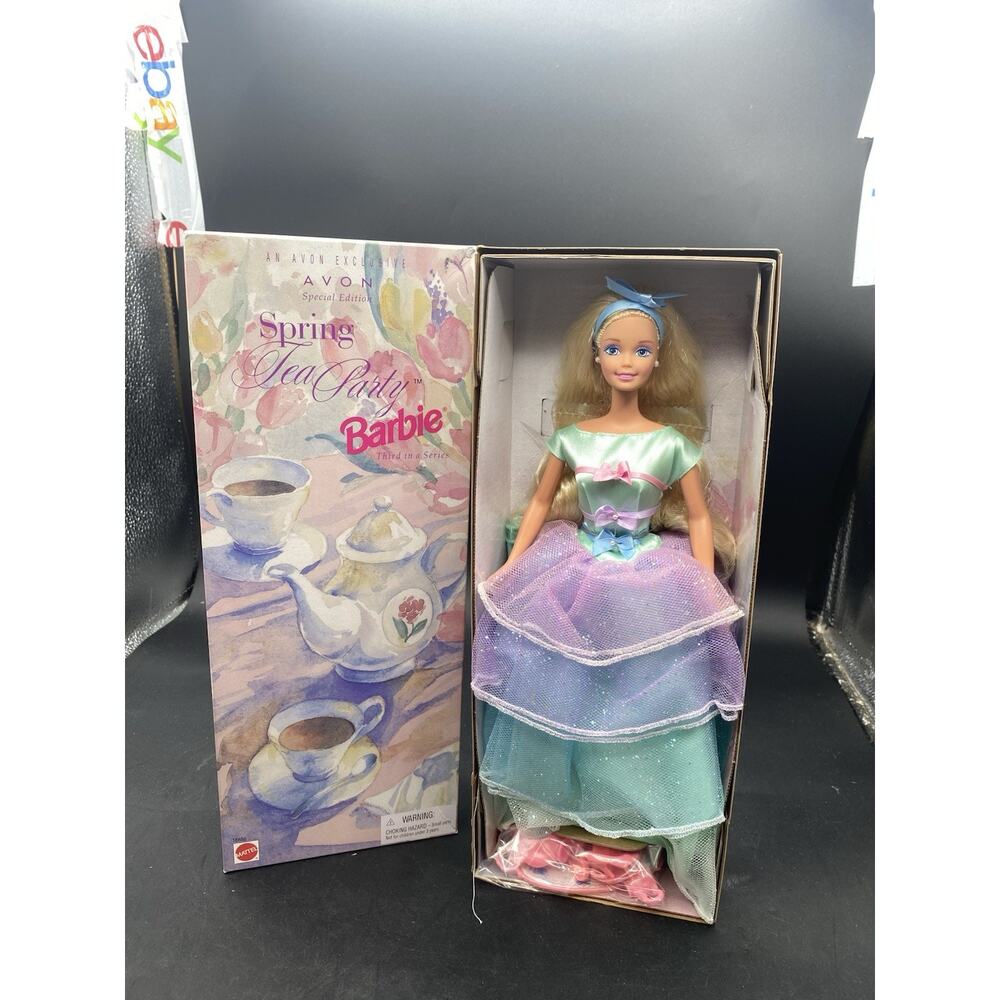 1997 Barbie Spring Tea Party Barbie Doll Blonde (Avon ) Mattel 3rd In A Series